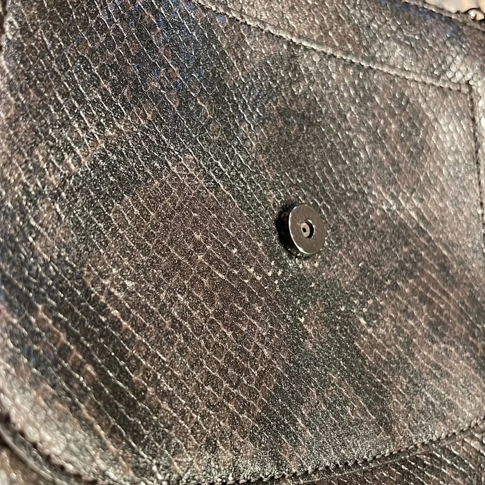 Coach Kristen python gunmetal petite crossbody / clutch bag - Picture 14 of 16